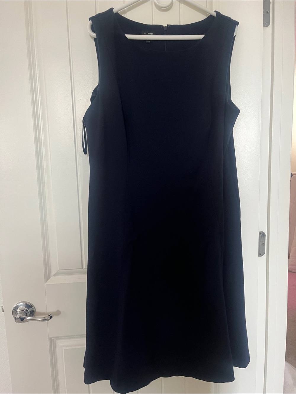 Talbots Navy Sleeveless A-Line Midi Dress